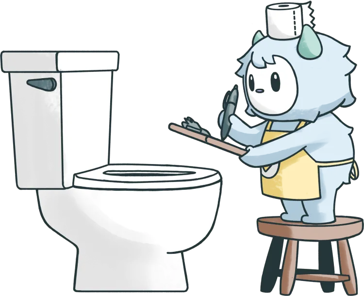 yedi checking toilet with checklist